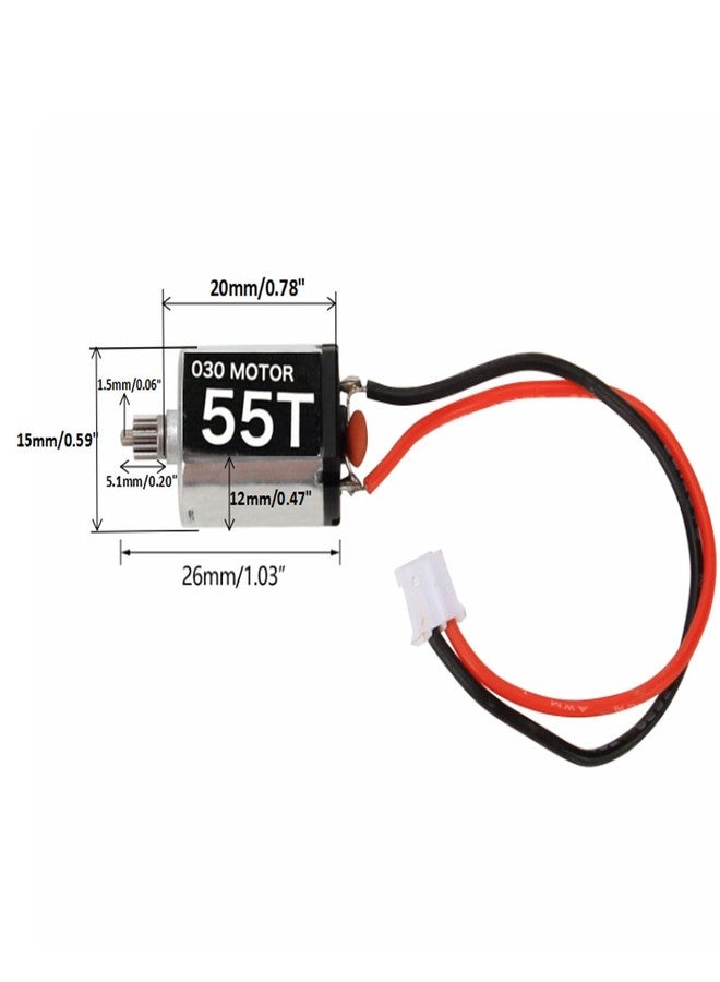 Topyond Metal Low Noise Lightweight RC Car Motor - 030 55T Brushed Motor with 11T Gear for AXIAL SCX24 1/24 0.8x0.6x0.5in - Image 5